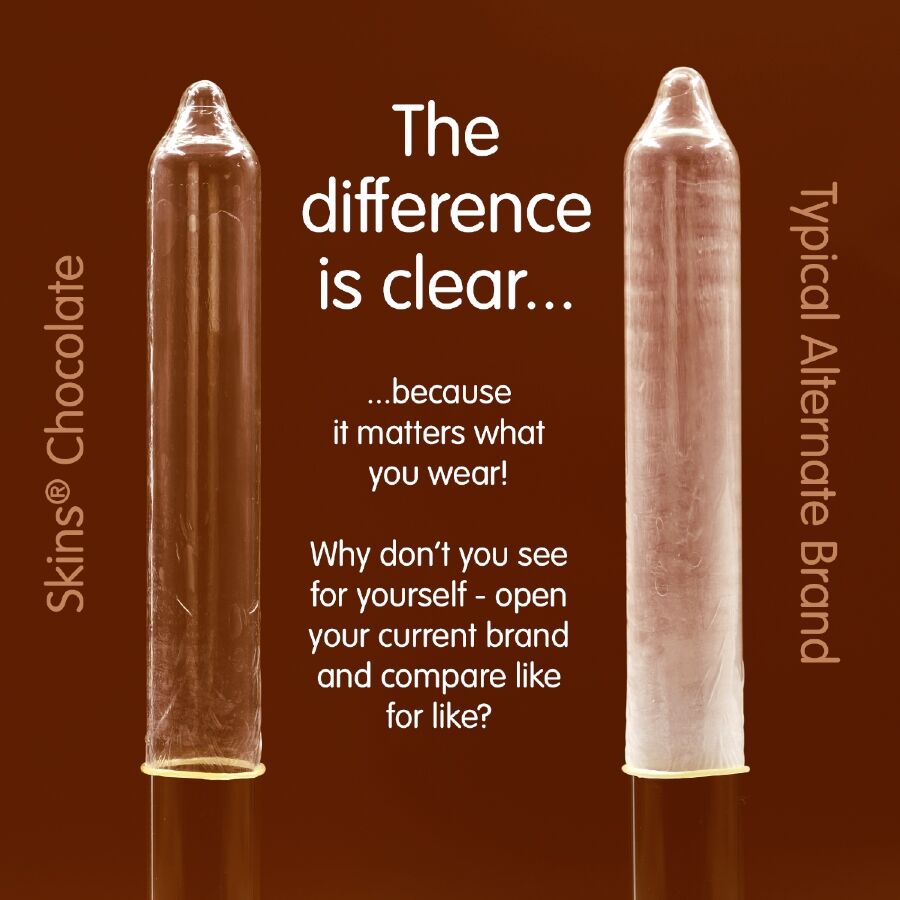 SKINS - SJOKOLADE PREMIUM KONDOMER PAKKE 8