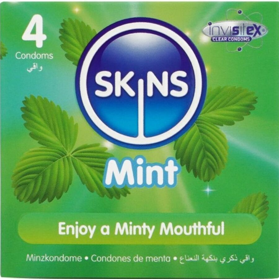 SKINS - MINT PREMIUM KONDOMPAKKE MED 4 STK.