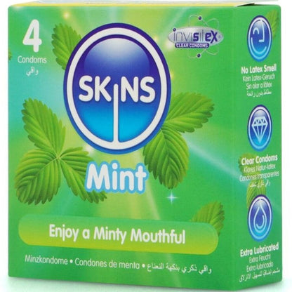 SKINS - MINT PREMIUM KONDOMPAKKE MED 4 STK.
