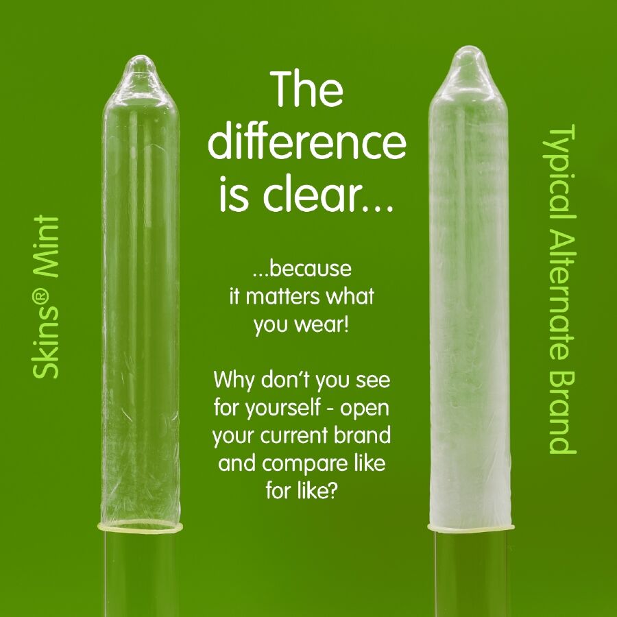 SKINS - MINT PREMIUM KONDOMPAKKE MED 4 STK.