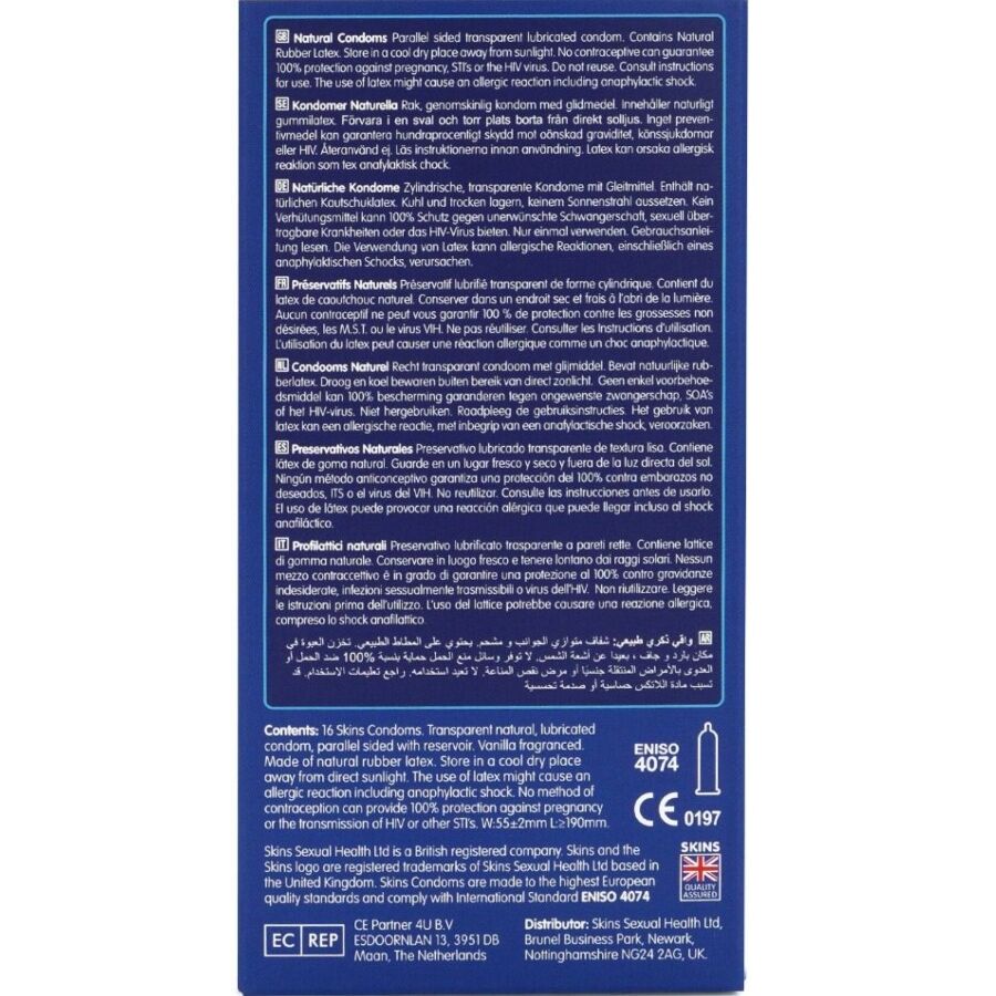 SKINS - NATURLIGE PREMIUM KONDOMER PAKKE 16
