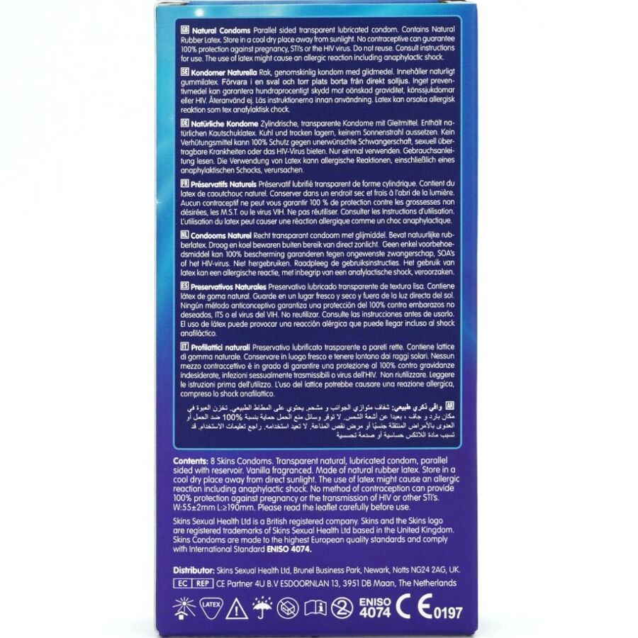 SKINS - NATURLIGE PREMIUM KONDOMER PAKKE 8
