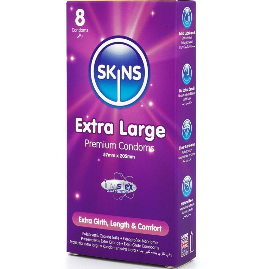 SKINS - EKSTRA STOR PREMIUM KONDOMPAKKE 8