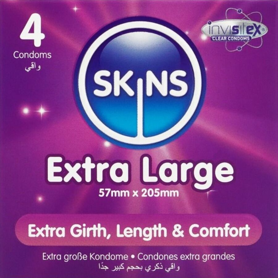 SKINS - EKSTRA STORE PREMIUM KONDOMPAKKE MED 4
