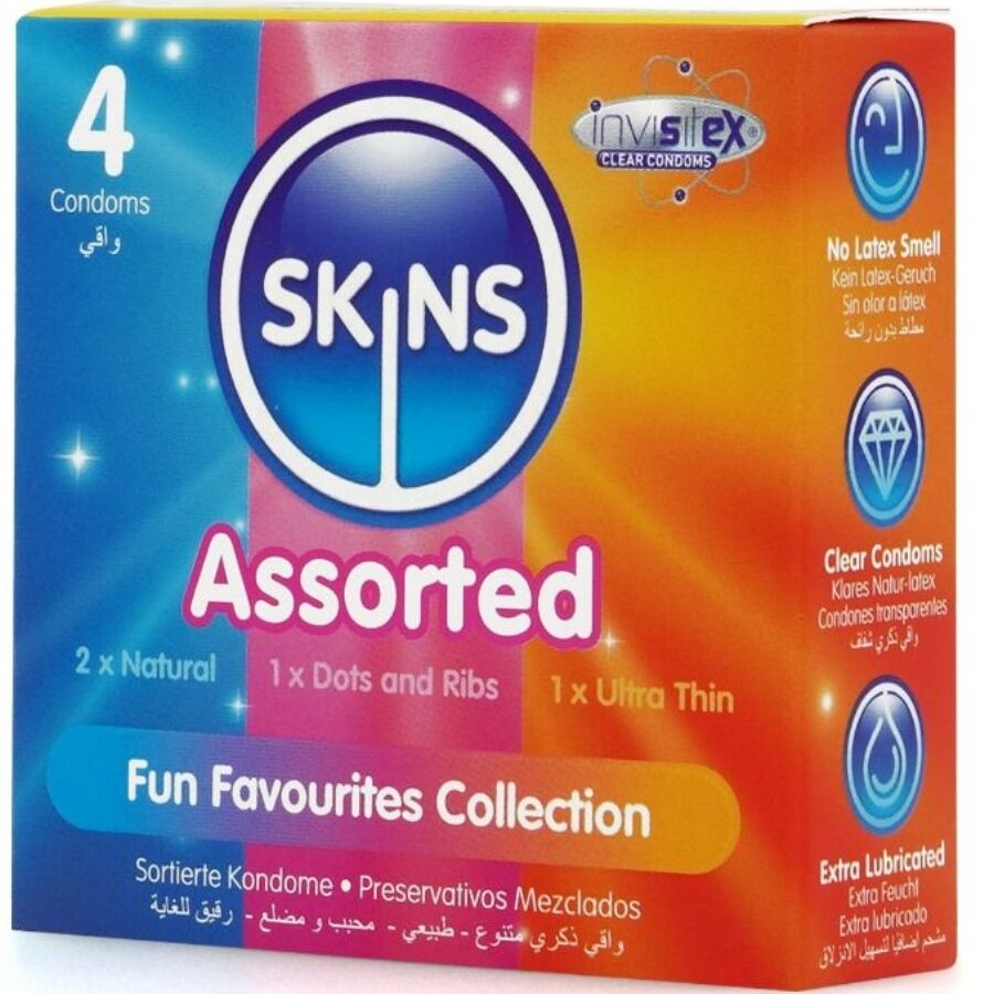 SKINS - ASSORTERTE PREMIUM KONDOMER PAKKE 4