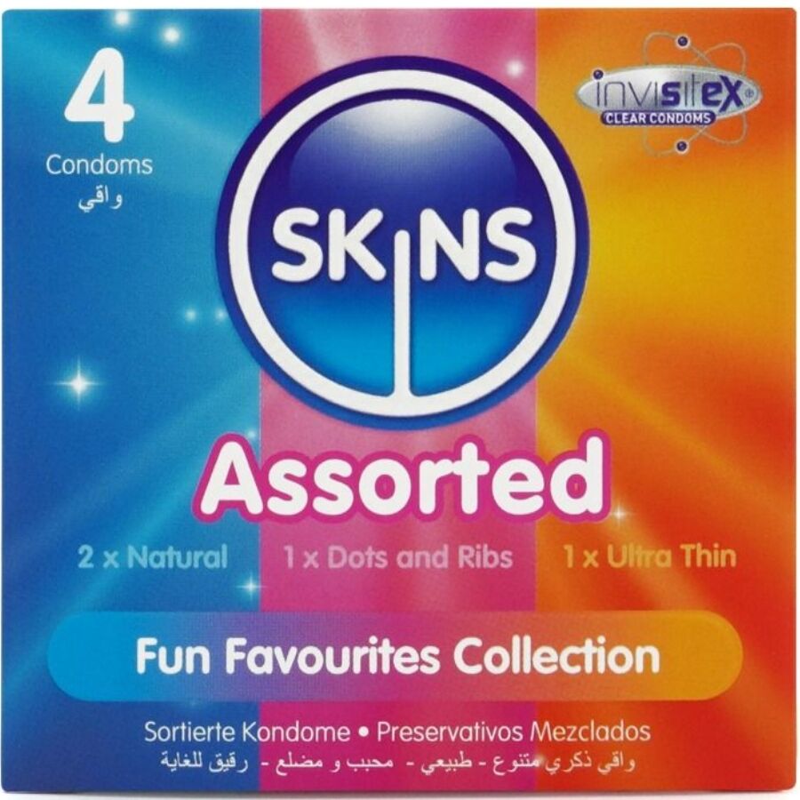 SKINS - ASSORTERTE PREMIUM KONDOMER PAKKE 4