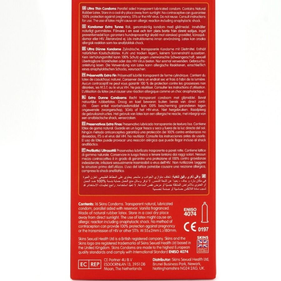 SKINS - ULTRATYNNE PREMIUM KONDOMER PAKKE 16