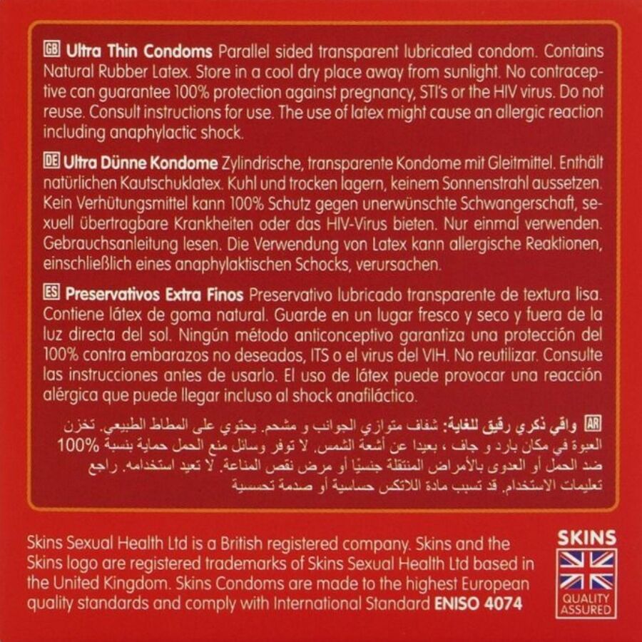 SKINS - ULTRATYNNE PREMIUM KONDOMER PAKKE 4