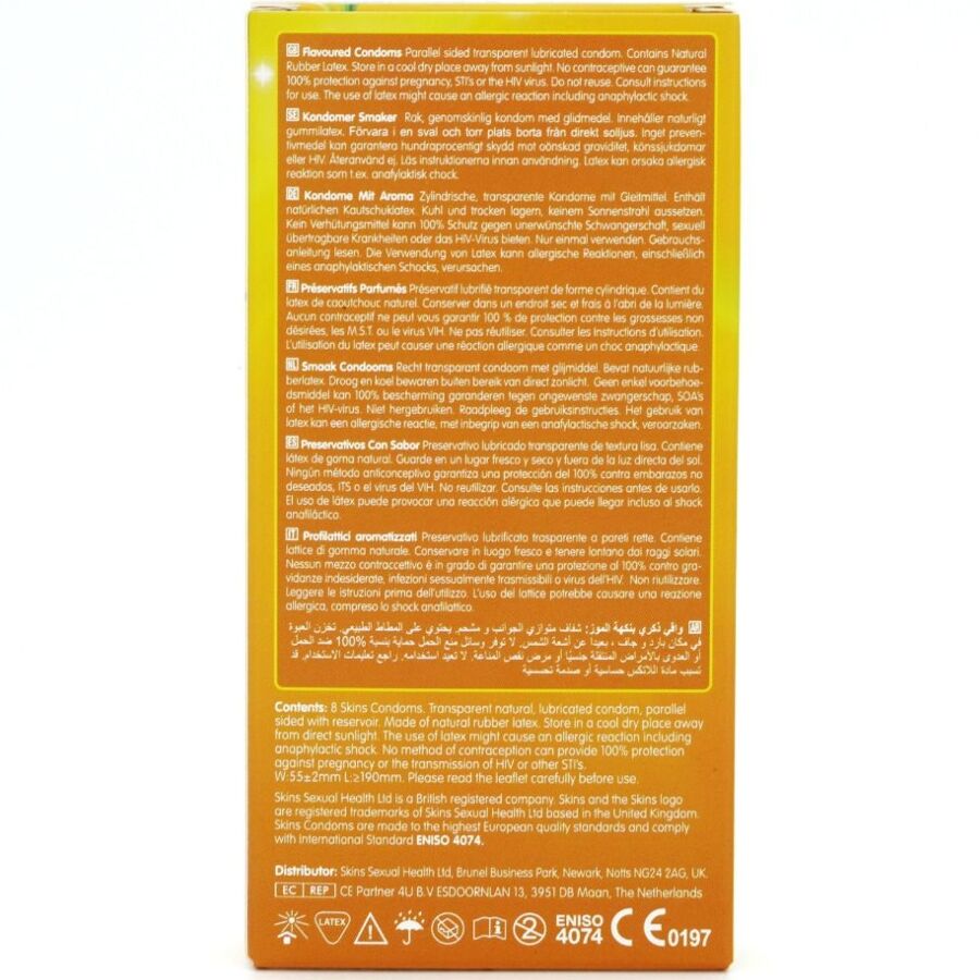 SKINS - BANANA PREMIUM KONDOMER PAKKE 8