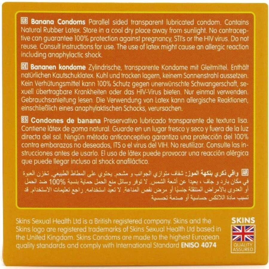 SKINS - BANANA PREMIUM KONDOMER PAKKE 4