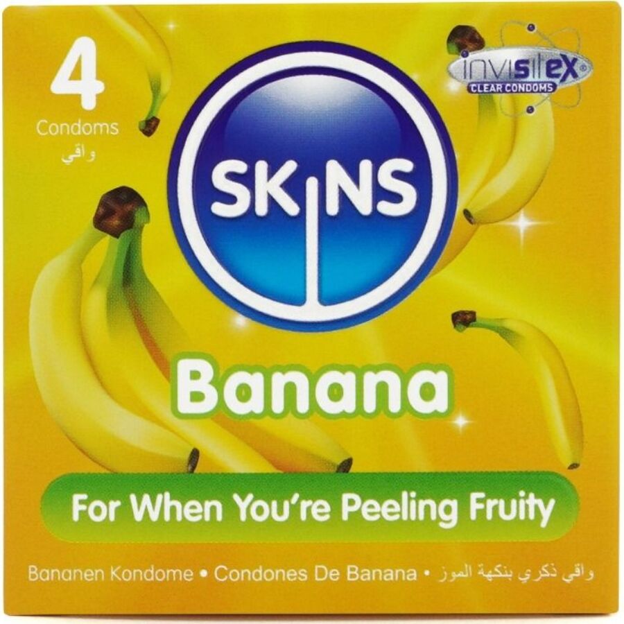 SKINS - BANANA PREMIUM KONDOMER PAKKE 4