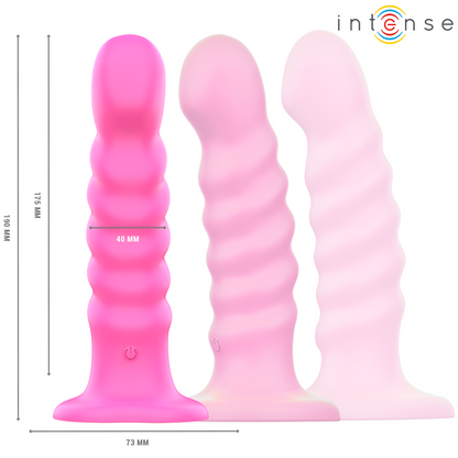 INTENS - CINDY VIBRATOR STØRRELSE L SPIRALDESIGN 10 VIBRASJONER ROSA FJERNKONTROLL