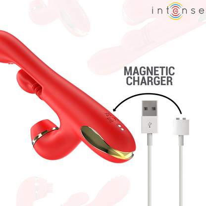 INTENS - KATY MULTIFUNKSJONSKLITORISSTIMULATOR 4 UTSKIFTBARE HODER RØD