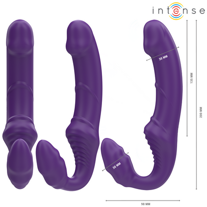 INTENSE - JILL DOBBELVIBRATOR 20 CM LILLA FJERNKONTROLL