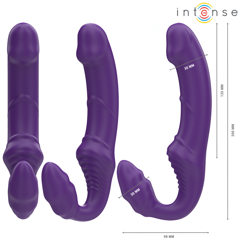 INTENSE - JILL DOBBELVIBRATOR 20 CM LILLA FJERNKONTROLL