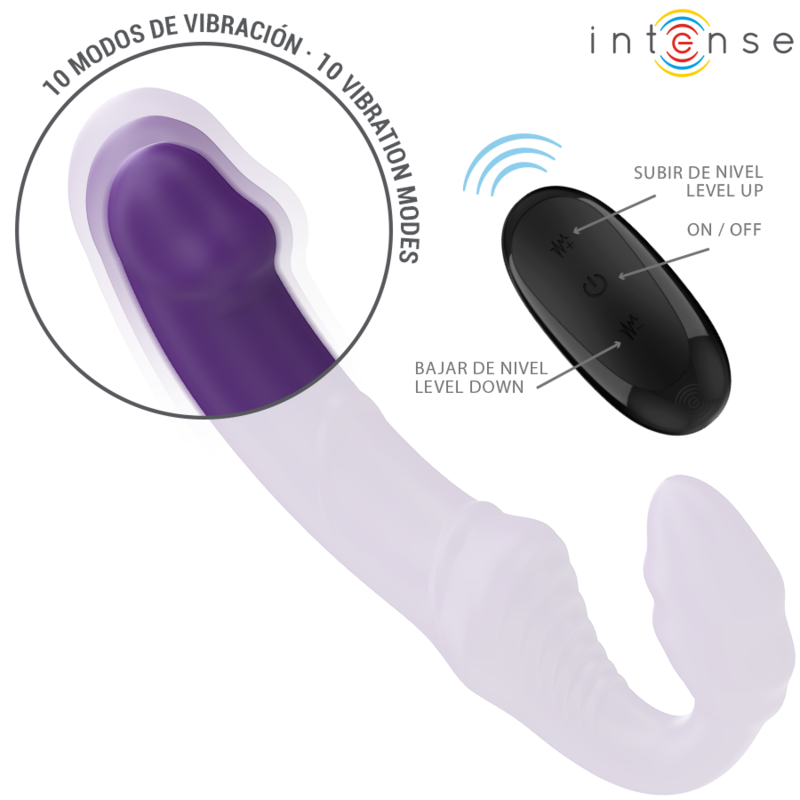 INTENSE - JILL DOBBELVIBRATOR 20 CM LILLA FJERNKONTROLL
