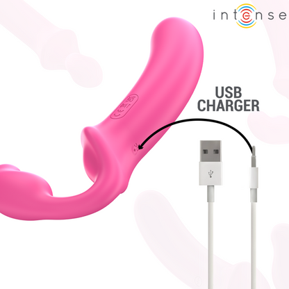 INTENSE - AMY DOBBELVIBRATOR 20 CM ROSA FJERNKONTROLL