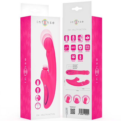 INTENS - EMI VIBRATOR 13,5 CM MULTIFUNKSJON 3-I-1 10 VIBRASJONER ROSA