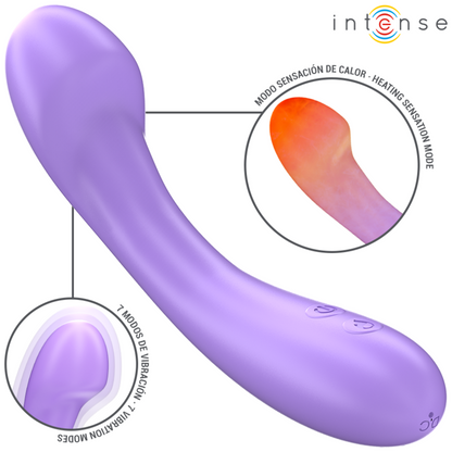 INTENSE - BECKY VIBRATOR 19 CM OPPVARMBAR 7 VIBRASJONER LILLA