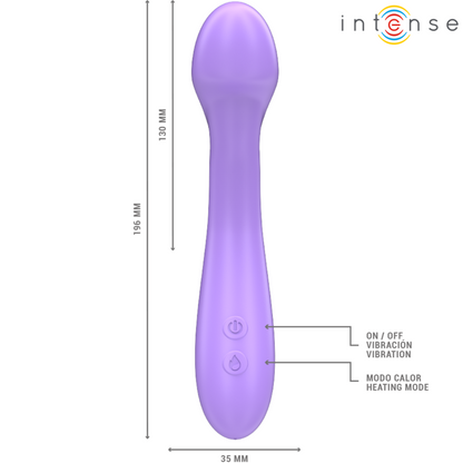 INTENSE - BECKY VIBRATOR 19 CM OPPVARMBAR 7 VIBRASJONER LILLA