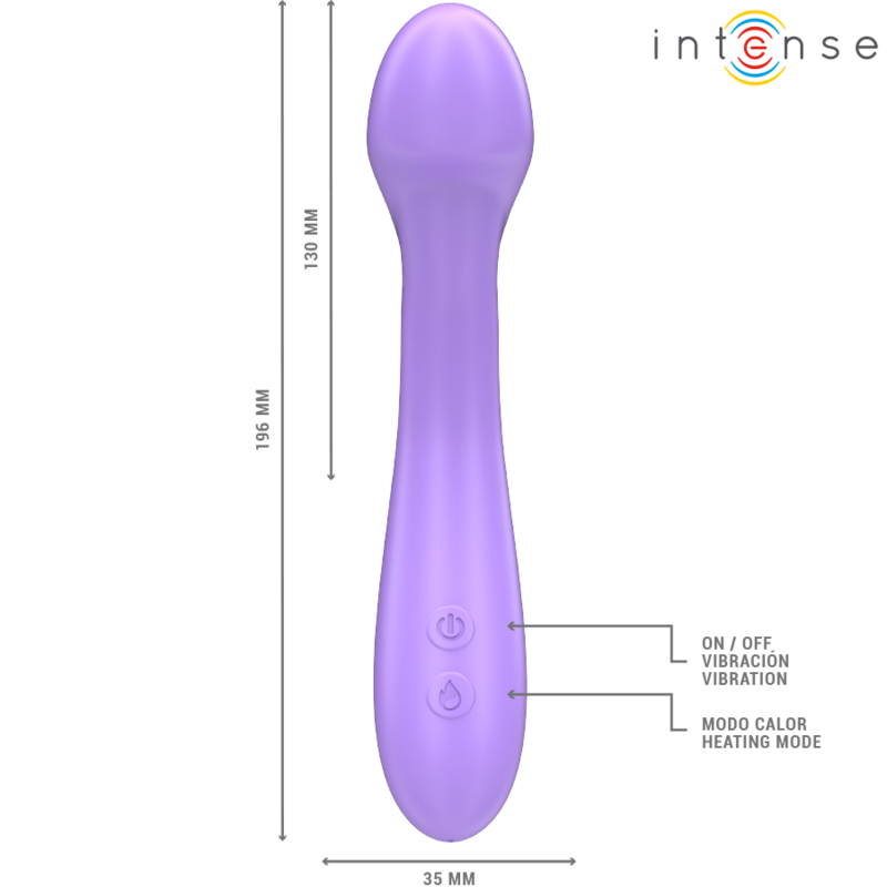 INTENSE - BECKY VIBRATOR 19 CM OPPVARMBAR 7 VIBRASJONER LILLA