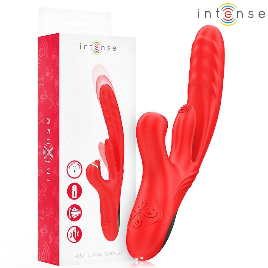 INTENSE - ROSALIA MULTIFUNKSJONSVIBRATOR 3-I-1 RØD