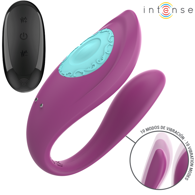 INTENS - ANNIE U-FORMET VIBRATOR OG STIMULATOR LILLA FJERNKONTROLL