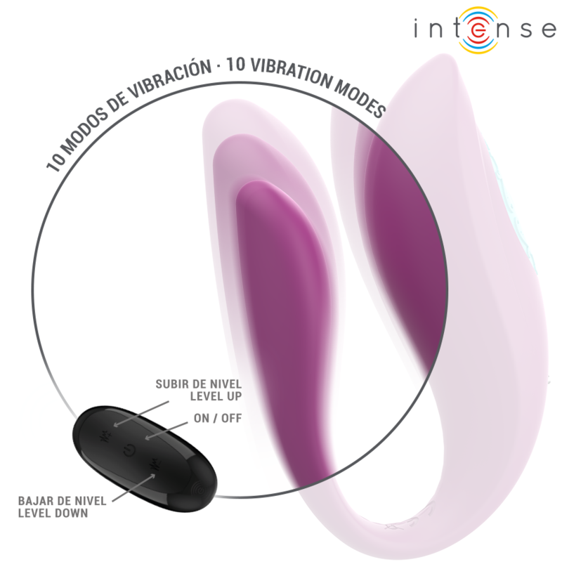 INTENS - ANNIE U-FORMET VIBRATOR OG STIMULATOR LILLA FJERNKONTROLL