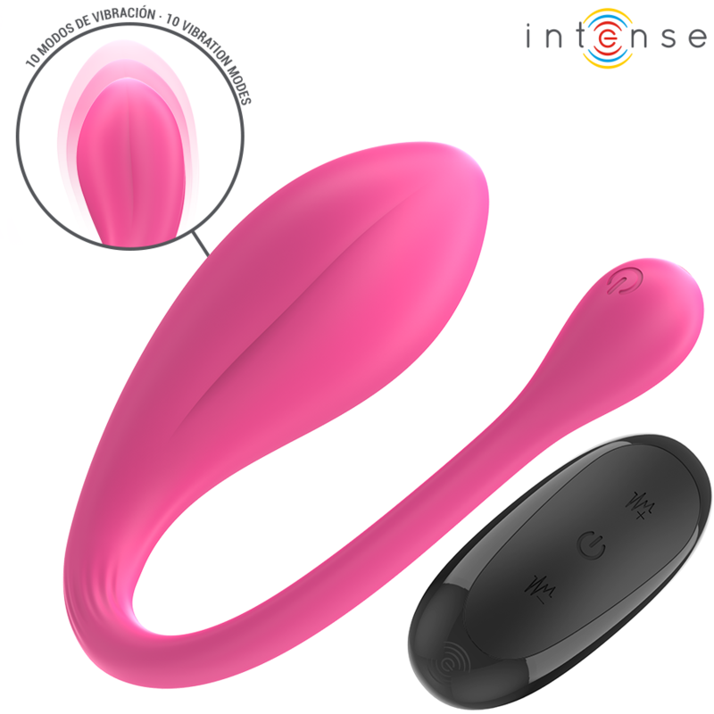 INTENS - JANICE U VIBRATOR DOBBEL STIMULERING 10 VIBRASJONER ROSA FJERNKONTROLL