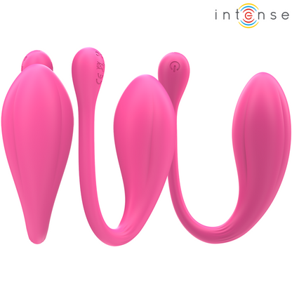 INTENS - JANICE U VIBRATOR DOBBEL STIMULERING 10 VIBRASJONER ROSA FJERNKONTROLL