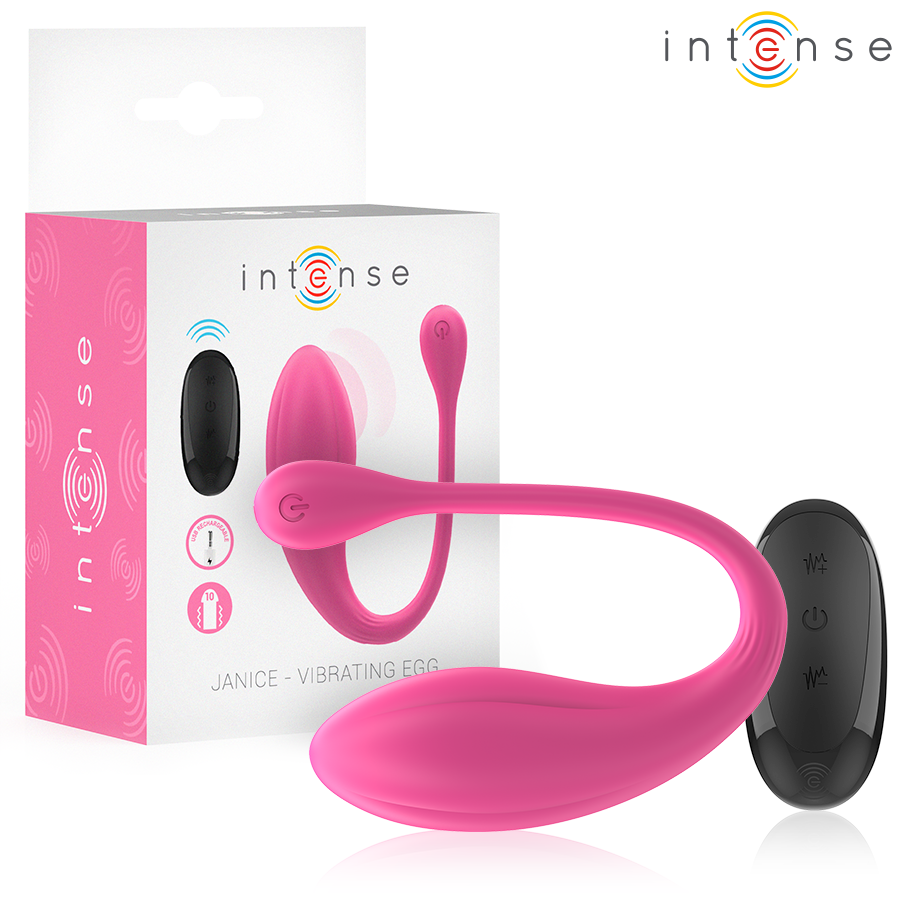INTENS - JANICE U VIBRATOR DOBBEL STIMULERING 10 VIBRASJONER ROSA FJERNKONTROLL