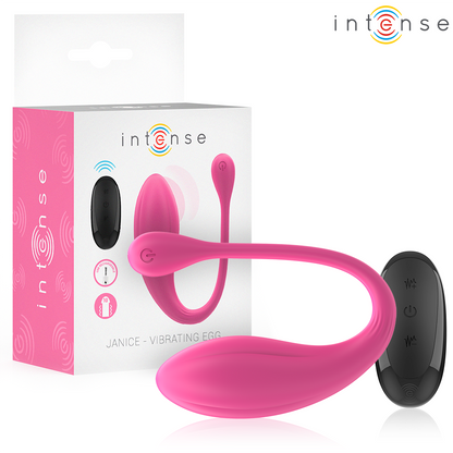 INTENS - JANICE U VIBRATOR DOBBEL STIMULERING 10 VIBRASJONER ROSA FJERNKONTROLL