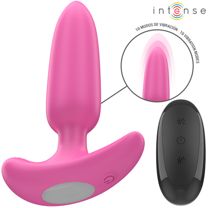 INTENSE - ROSS ANALPLUGG 10 VIBRASJONER ROSA FJERNKONTROLL
