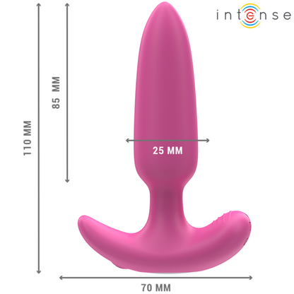 INTENSE - ROSS ANALPLUGG 10 VIBRASJONER ROSA FJERNKONTROLL