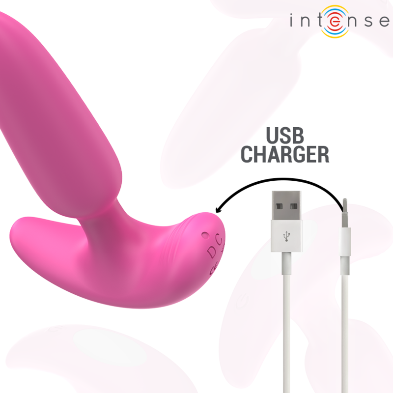 INTENSE - ROSS ANALPLUGG 10 VIBRASJONER ROSA FJERNKONTROLL