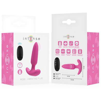 INTENSE - ROSS ANALPLUGG 10 VIBRASJONER ROSA FJERNKONTROLL