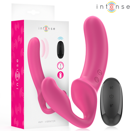INTENSE - AMY DOBBELVIBRATOR 20 CM ROSA FJERNKONTROLL