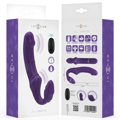 INTENSE - JILL DOBBELVIBRATOR 20 CM LILLA FJERNKONTROLL