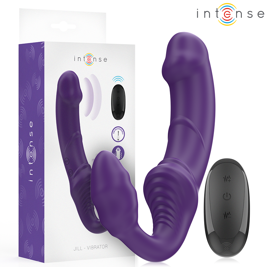 INTENSE - JILL DOBBELVIBRATOR 20 CM LILLA FJERNKONTROLL
