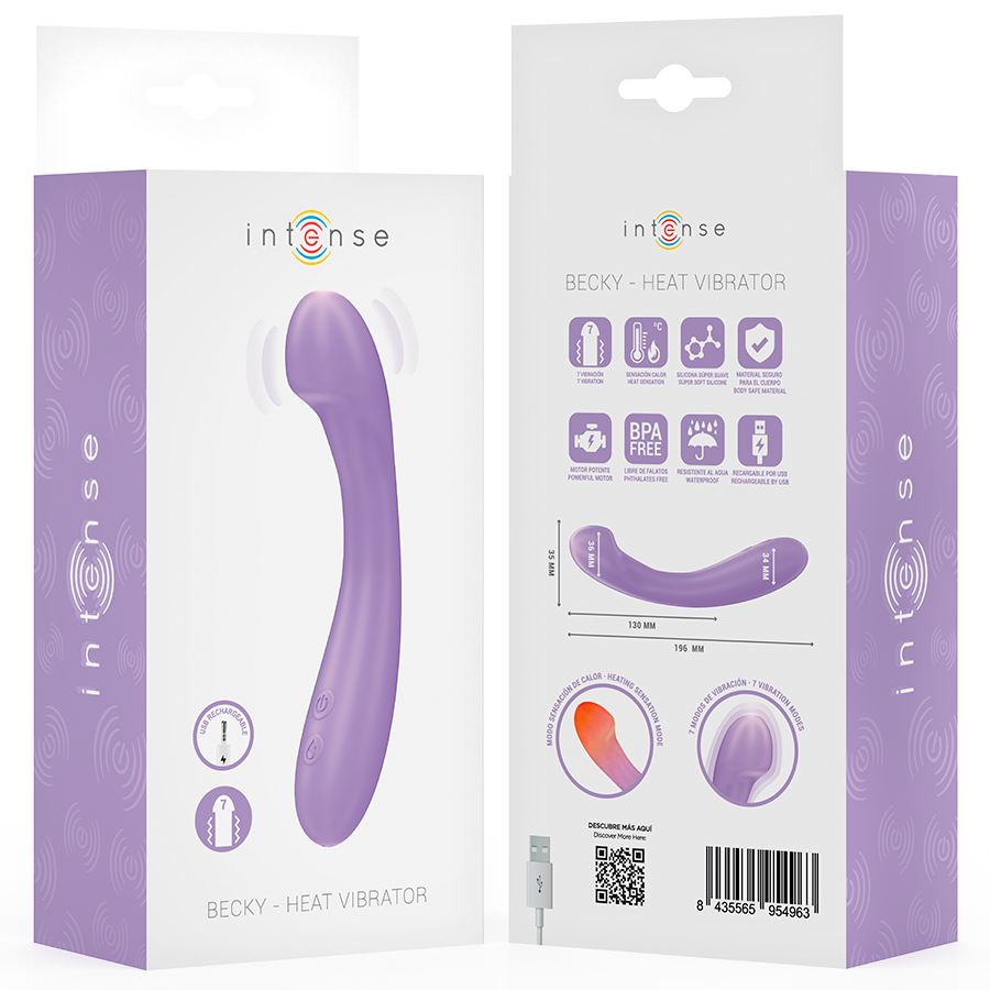 INTENSE - BECKY VIBRATOR 19 CM OPPVARMBAR 7 VIBRASJONER LILLA