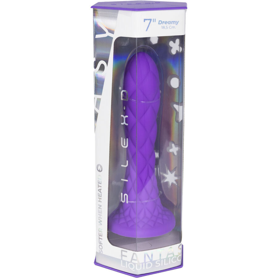 SILEXD - DRØMMENDE DILDO FANTASY FLYTENDE SILIKON TERMOREAKTIV FIOLETT 18,5 CM