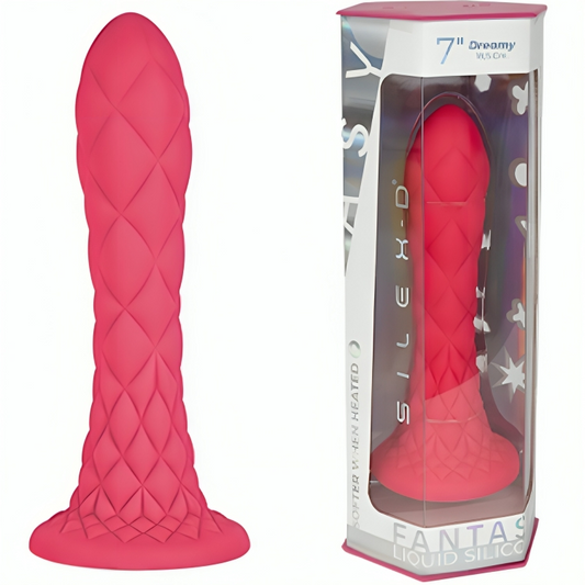 SILEXD - DRØMMENDE DILDO FANTASY FLYTENDE SILIKON TERMOREAKTIV FUCHSIA 18,5 CM