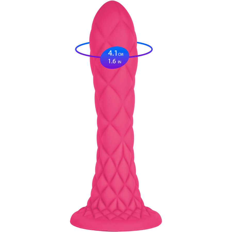 SILEXD - DRØMMENDE DILDO FANTASY FLYTENDE SILIKON TERMOREAKTIV FUCHSIA 18,5 CM