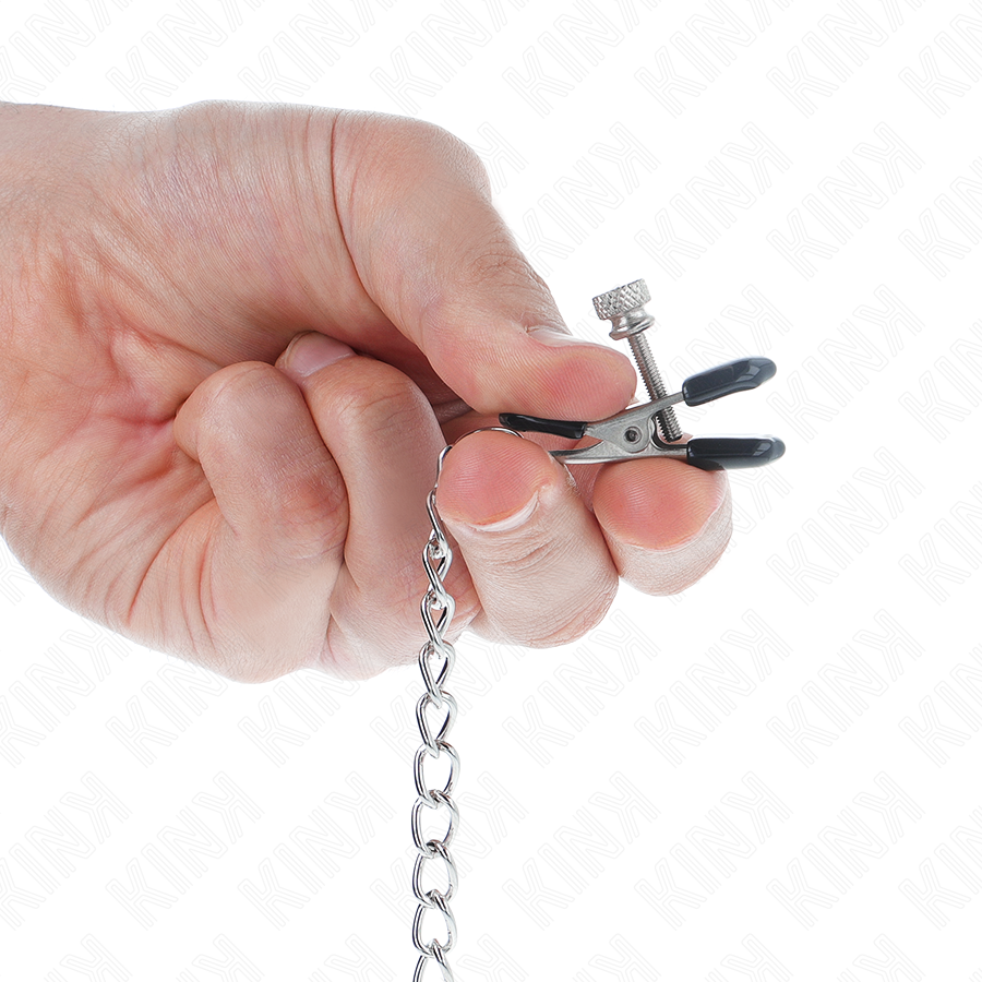 KINK - FLAT CHAIN NIPPLE CLAMPS SILVER 34 CM