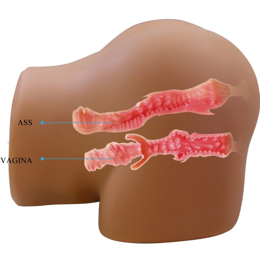CRAZY BULL - GERIANN REALISTISK KVINNERUMPEVIBRATOR OG SUCKERS MED LYD 5,5 KG