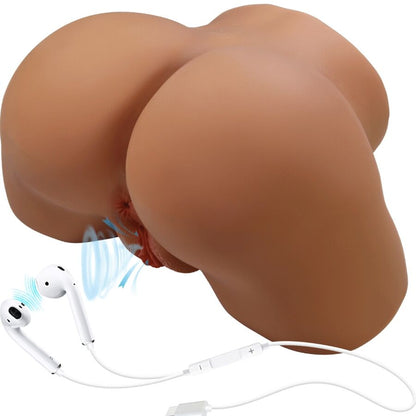 CRAZY BULL - GERIANN REALISTISK KVINNERUMPEVIBRATOR OG SUCKERS MED LYD 5,5 KG