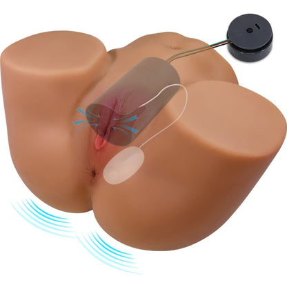 CRAZY BULL - GERIANN REALISTISK KVINNERUMPEVIBRATOR OG SUCKERS MED LYD 5,5 KG