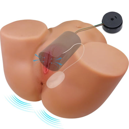 CRAZY BULL - ILANA REALISTISK KVINNERUMPEVIBRATOR OG SUCKER MED LYD 6,8 KG