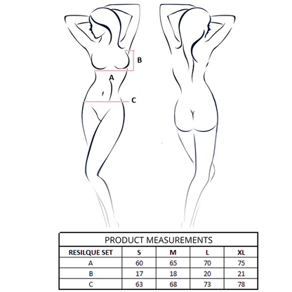 PASSION - RESILQUE BRA + THONG SET WHITE S/M