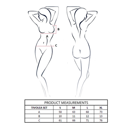 PASSION - TIVOLEA BRA + THONG SET BLACK L/XL